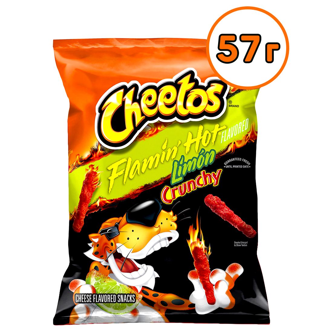 Кукурузные чипсы Cheetos Crunchy Flamin' Hot Limon Острые 1 шт 56.7 г. США