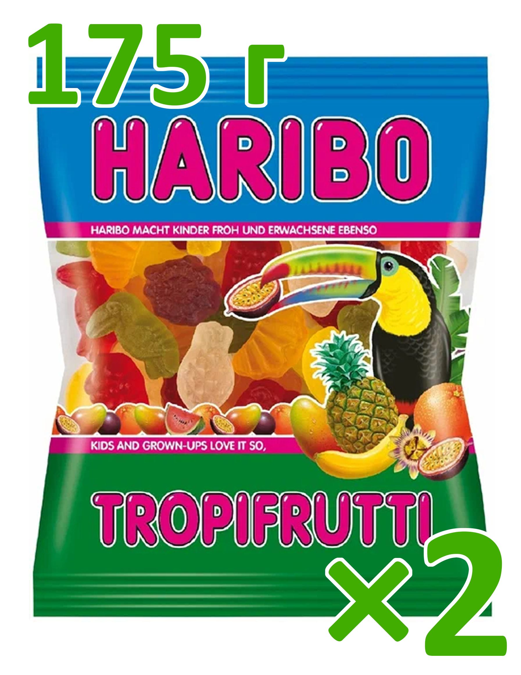 Мармелад жевательный Haribo Tropifrutti 2 пачки по 175 грамм Германия