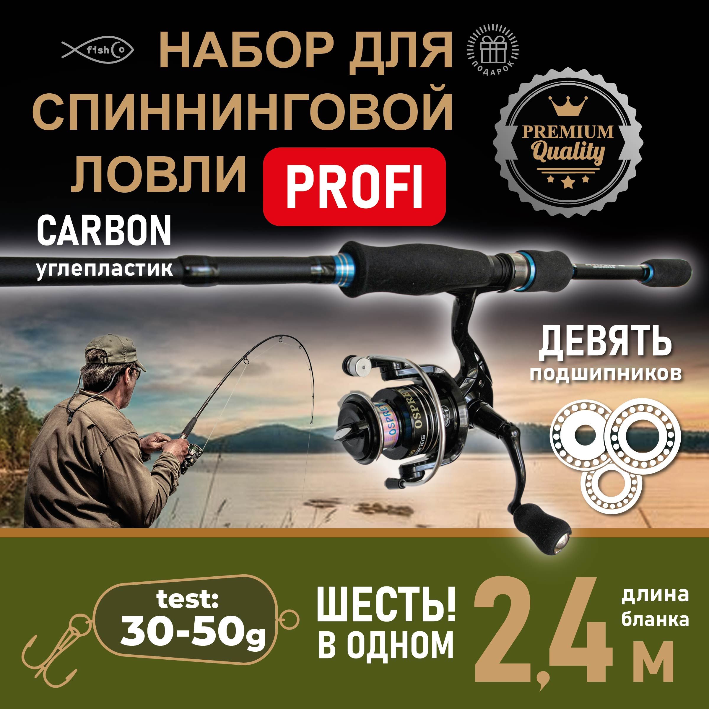 Удилище с катушкой Fish Co Набор_Profi, от 30 гр купить c доставкой на OZON по низкой цене (1667428594)
