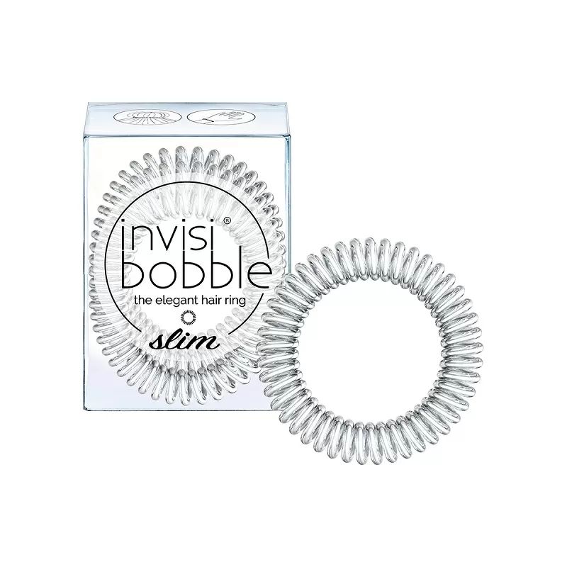 Invisibobble Slim Chrome Sweet Chrome Резинки для волос Аксессуары 3 шт