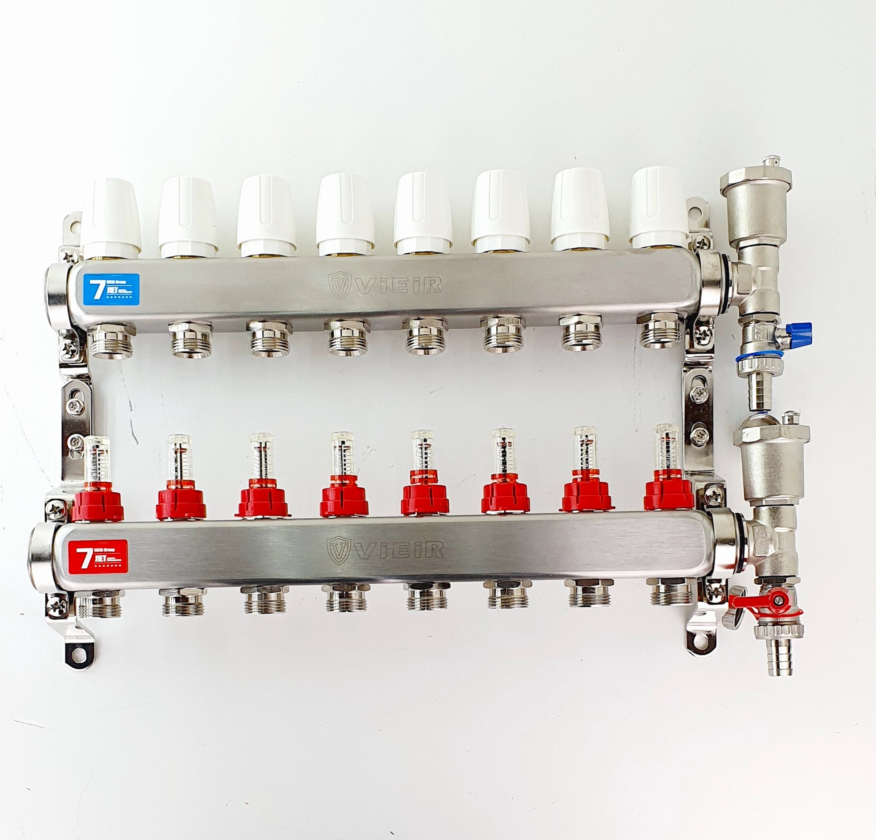 Коллекторнаягруппасрасходомерами,8выходов,безкранов,1"x3/4"VIEIRVR113-08A