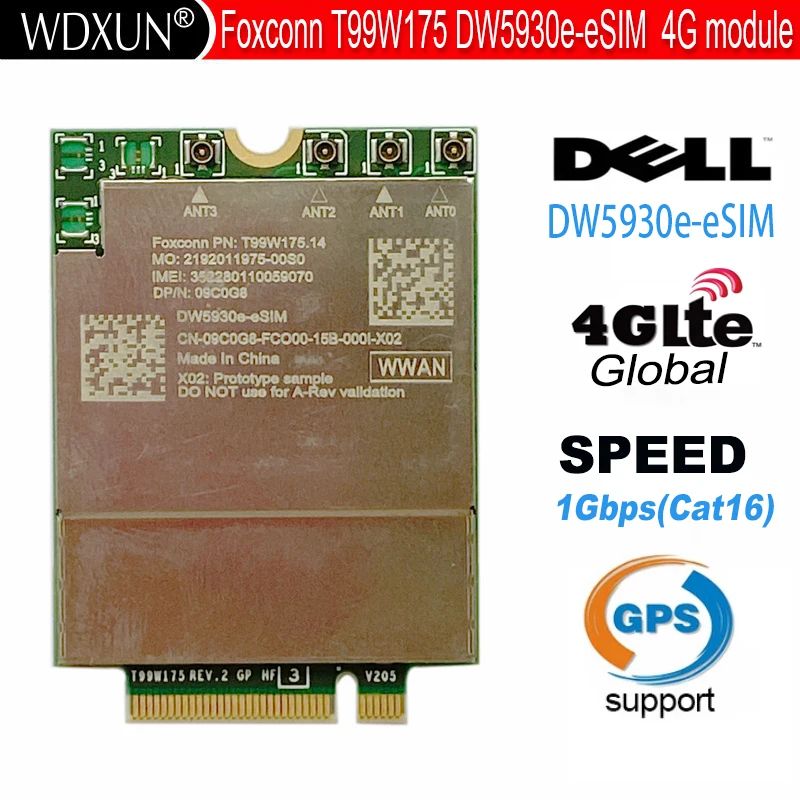 FoxconnT99W175DW5930e-eSIMX555GModuleDP/N0CGXHG1Gbpscat16дляноутбукаDellLatitude543073307430776094209520