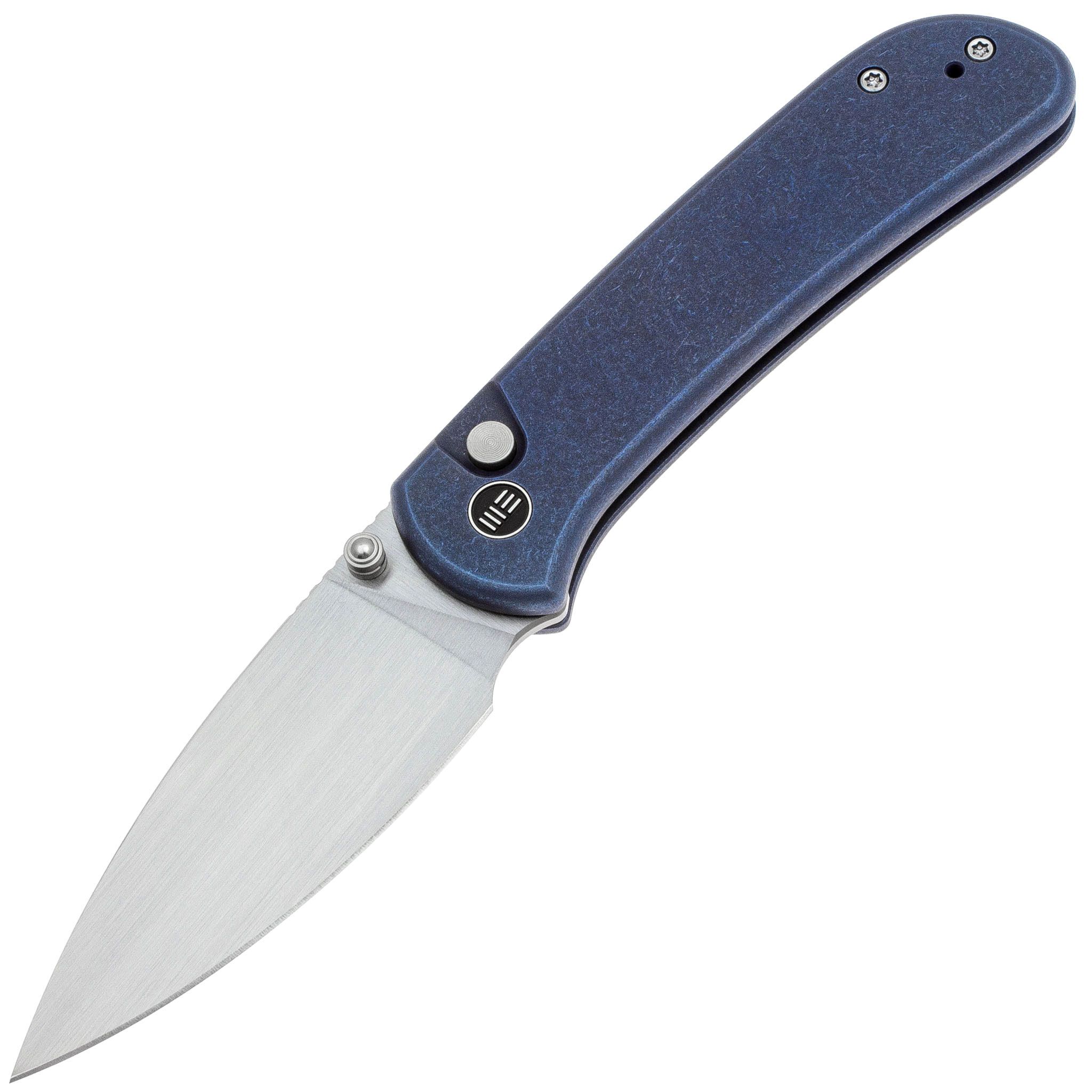 Нож We Knife Qubit satin CPM-20CV Titan Blue