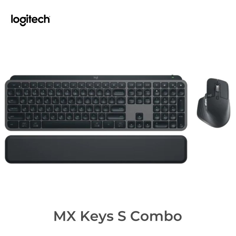 Комплектмышь+клавиатурабеспроводнаяMXKeysSCombo,Английскаяраскладка,черный