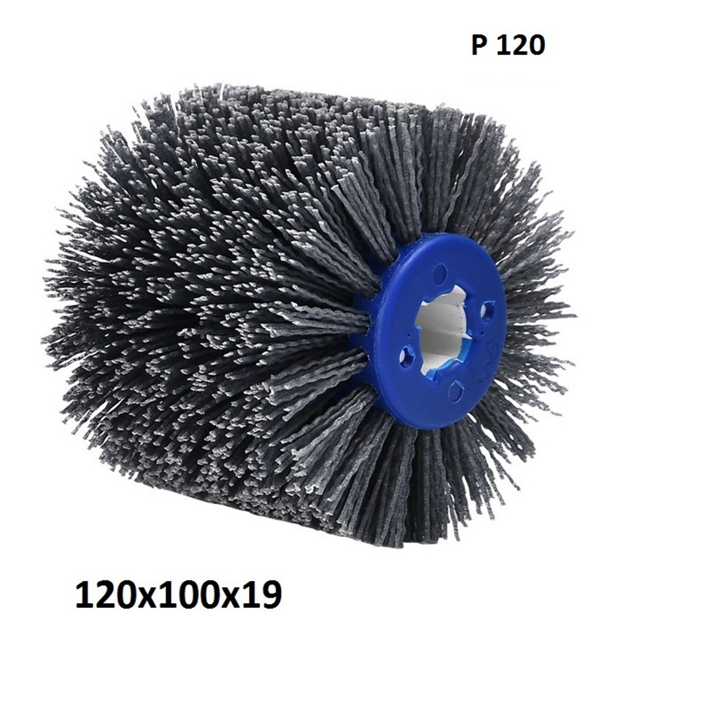 Щетка (валик) нейлоновая 120х100х19 для браширования Р120, шлифовальная, абразивная