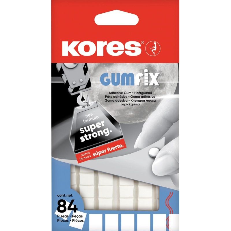 Клейкая лента-масса Kores Gum Fix, удаляемая, 84 шт