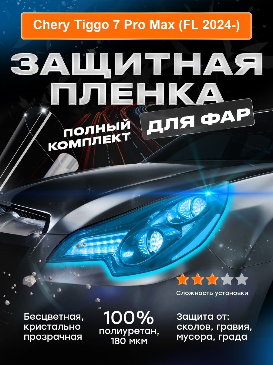 Плёнка для оклейки фар Chery Tiggo 7 Pro Max (FL 2024-)