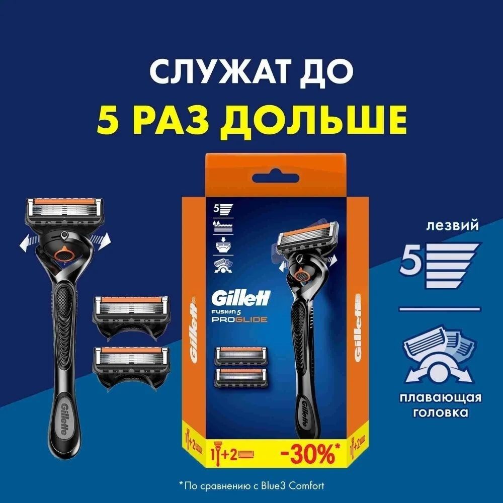 Набор: fusion5 proglide мужская бритва , 3 кассеты, с 5 лезвиями, с углеродным покрытием, с технологией flexball, с триммером