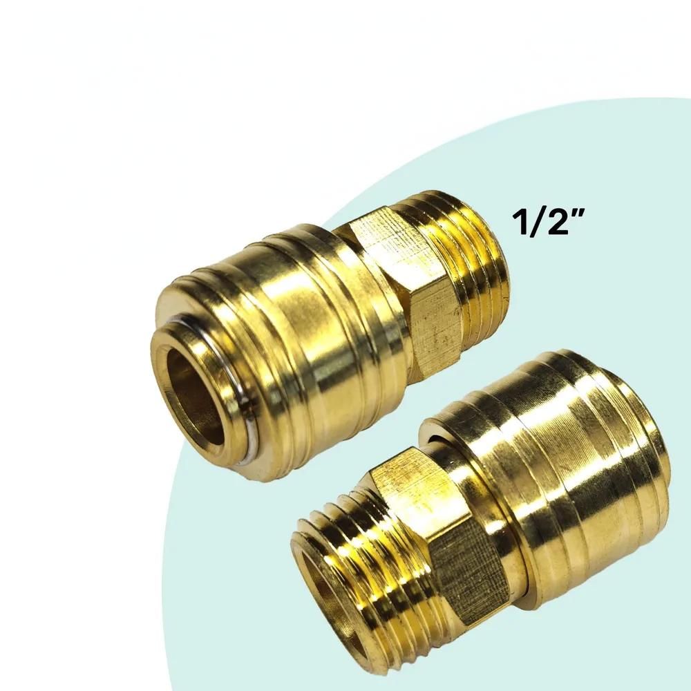 Быстросъем RAPID латунный SM G1/2", Соединитель Мама - внешняя резьба, БРС Рапид