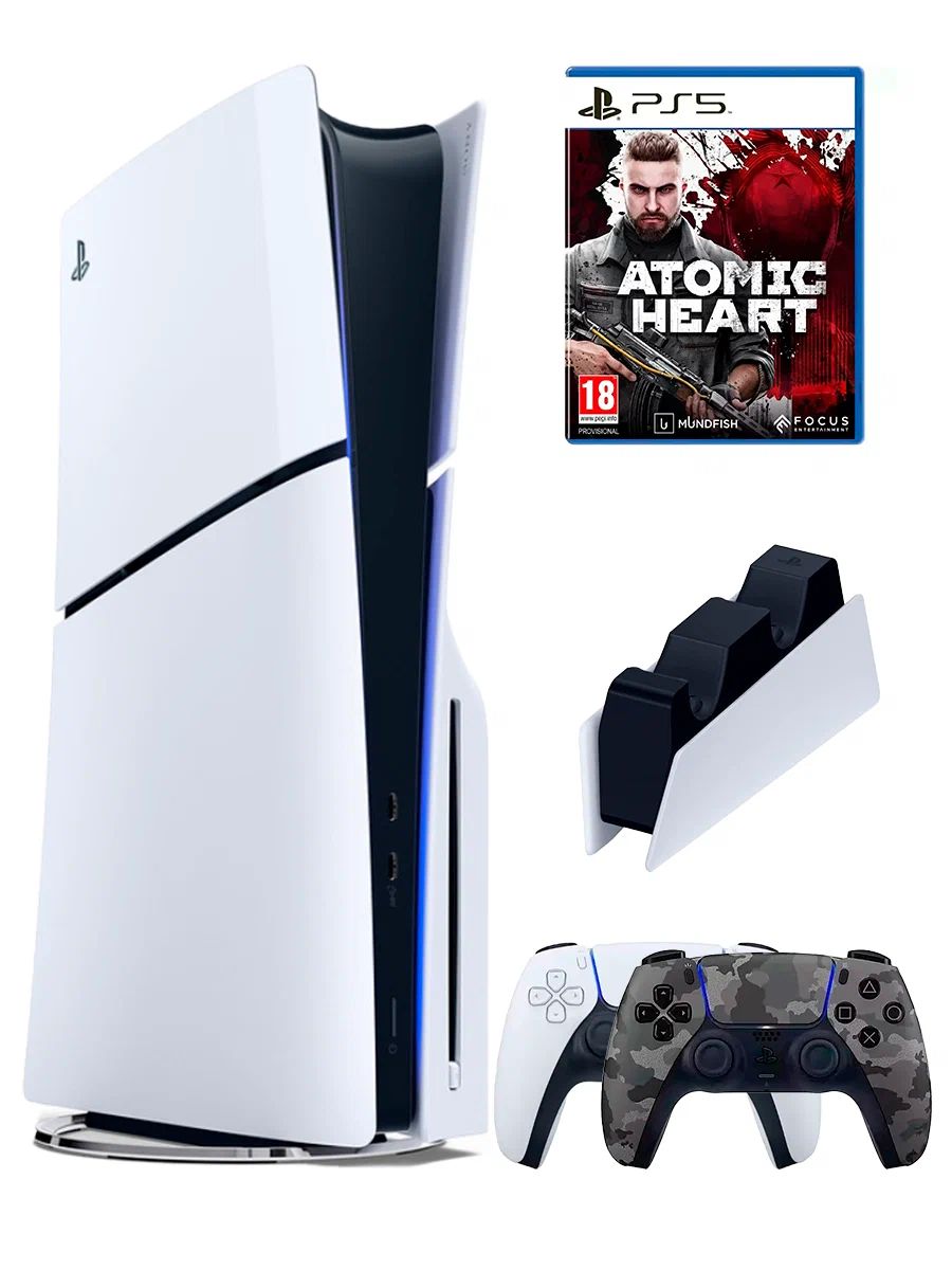 PS5 (ПС5) Игровая приставка Sony PlayStation 5 Slim disc + игра Atomic Heart