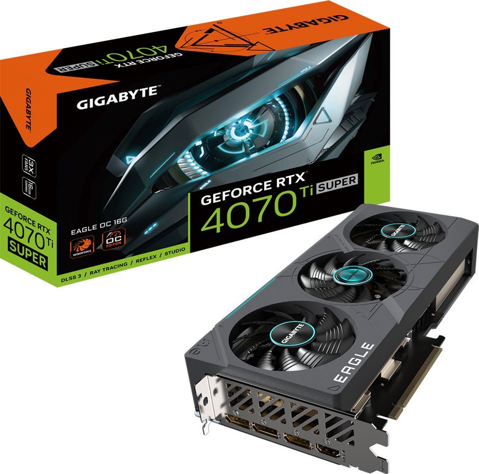 Gigabyte Видеокарта GeForce RTX 4070 Ti SUPER GV-N407TSEAGLE OC-16GD 16 ГБ (GV-N407TSEAGLE OC-16GD)