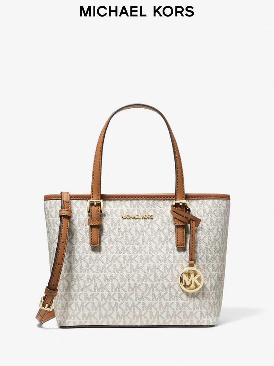 MICHAEL KORS JET SET TRAVEL Extra Small Logo Top Zip Tote Bag 35T9GTVT0B VANILLA ACRN OZON 1657353396