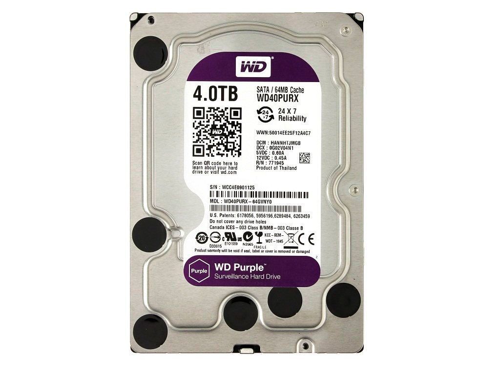 WesternDigital4ТБВнутреннийжесткийдискЖесткийдиск3.5"WesternDigitalPurple4ТбWD40PURXSATA6Gb/s(SATA-III)(4)