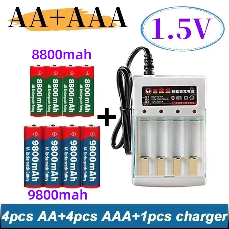 2024НовыеаккумуляторыAAAAAAAAпродаютсяворигинальномвиде,1.5AA9800MAH4PCS+AA8800MAH4PCS+1Зарядноеустройство