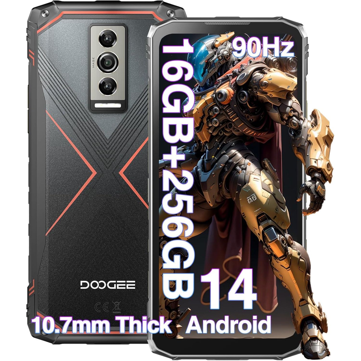 DoogeeСмартфонBlade10Pro16ГБ(6+10)256ГБ50МП,Android14,6/256ГБ,бордовый