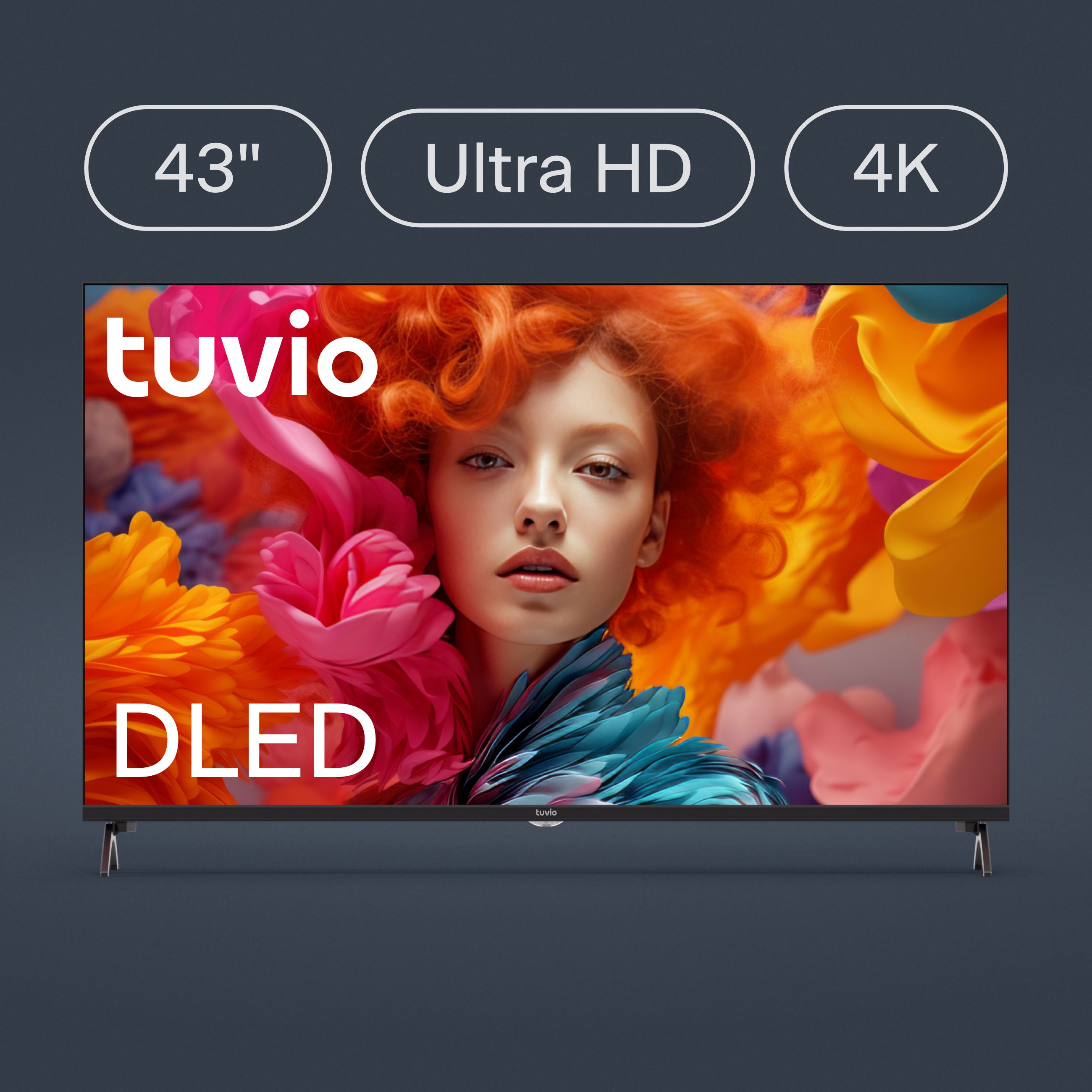 Tuvio Телевизор 43" 4K UHD, черный