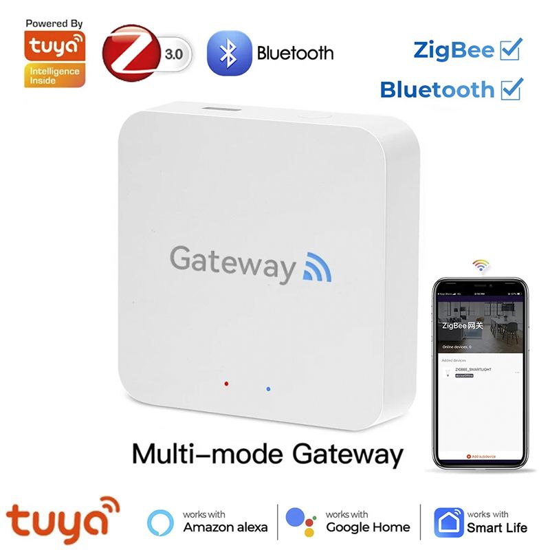 УмныйбеспроводнойшлюзZigbee,хабzigbee3.0+BLE,Tuya