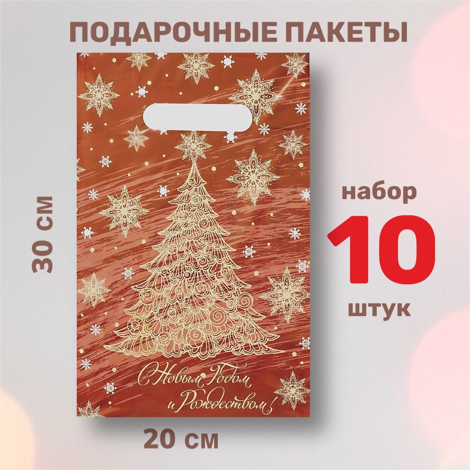 Пакет подарочный 20*30 см, 10 шт.