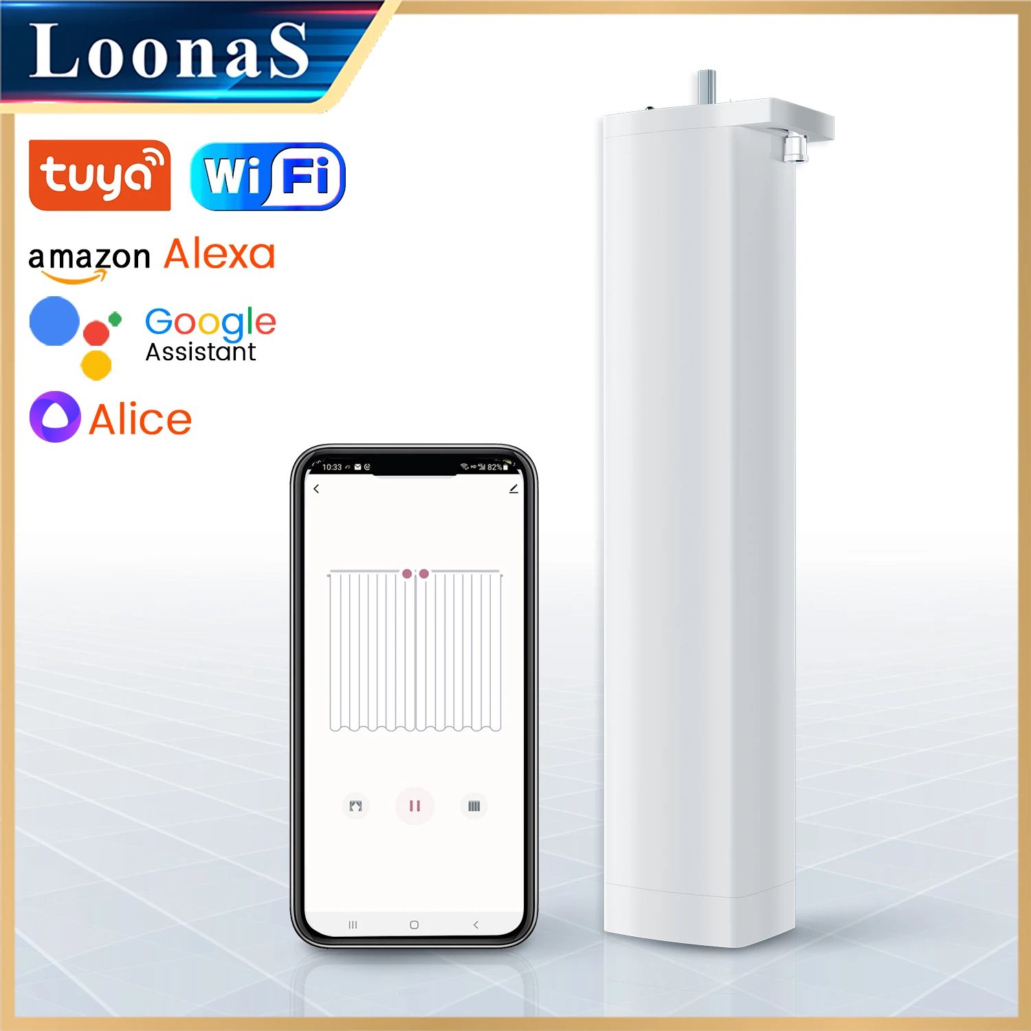 Электрокарнизы LOONAS Tuya Wifi электрокарниз двигатель