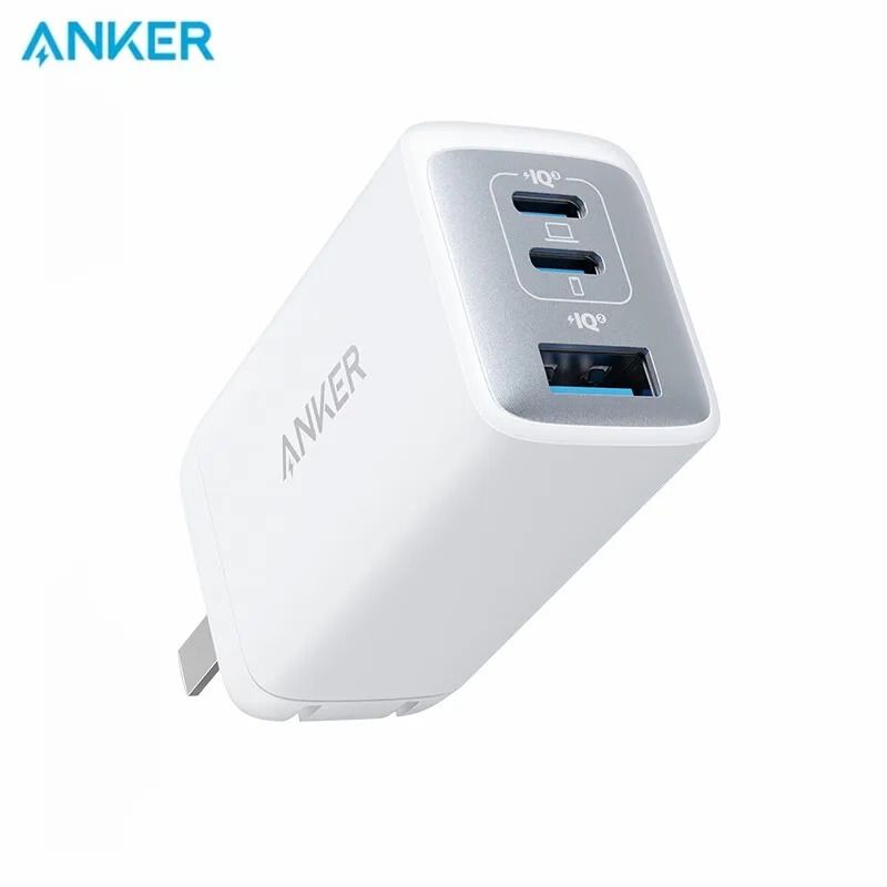 AnkerNanoII65WA2667Three-portCharger735USBCБыстраякомпактнаяскладнаянастеннаязарядкаGaN