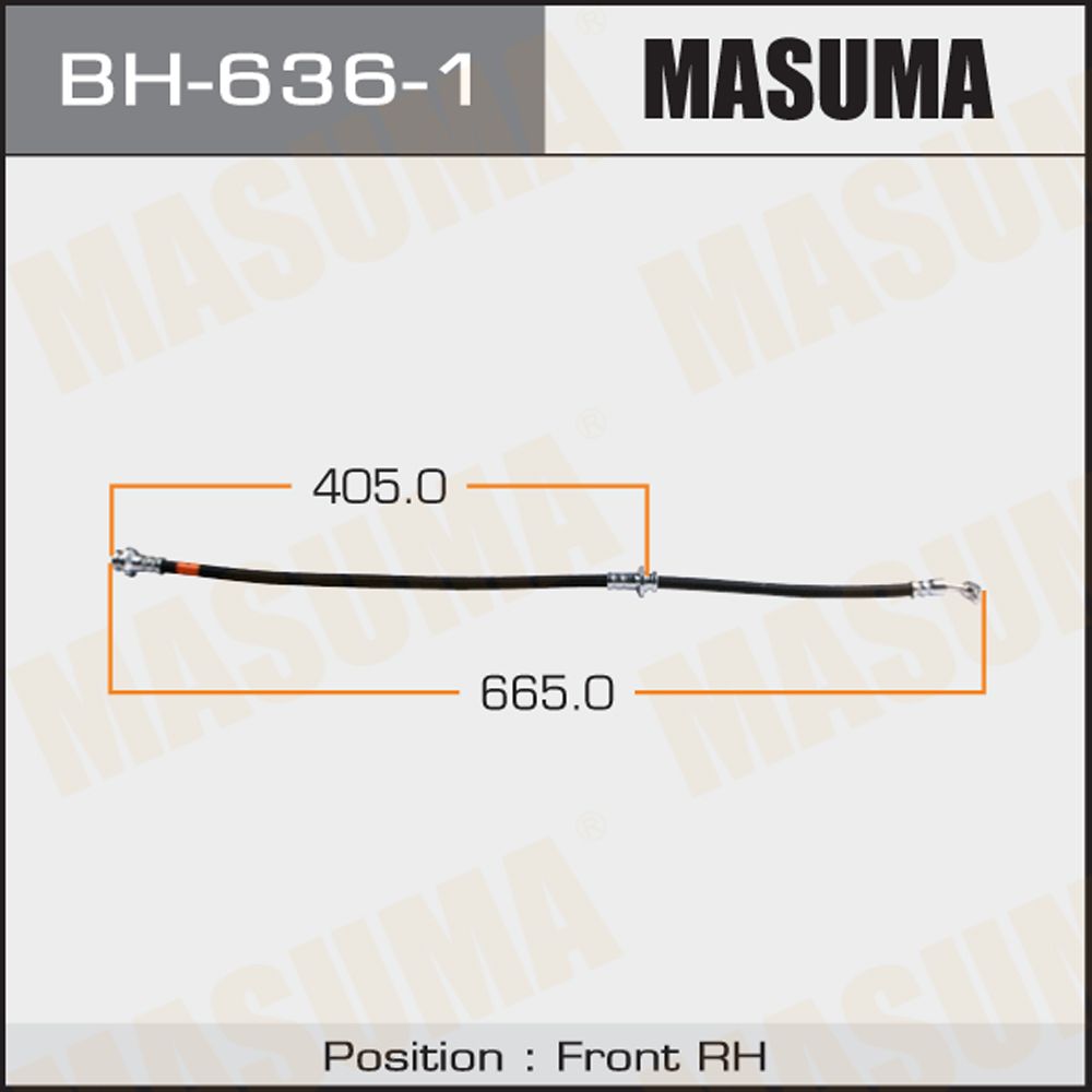 Шланг тормозной Infiniti FX 02-08 передний MASUMA правый MASUMA BH-636-1