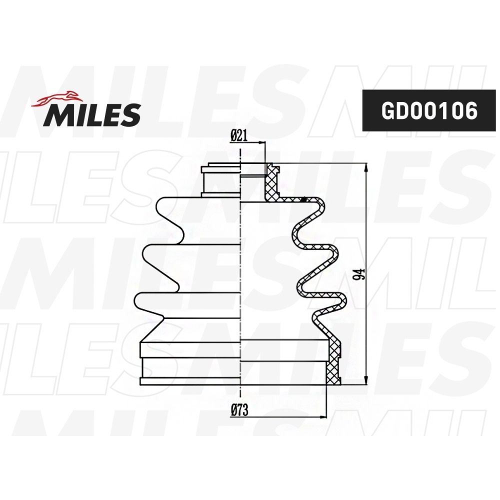 Пыльник ШРУС MILES GD00106 MILES GD00106, oem 96391553