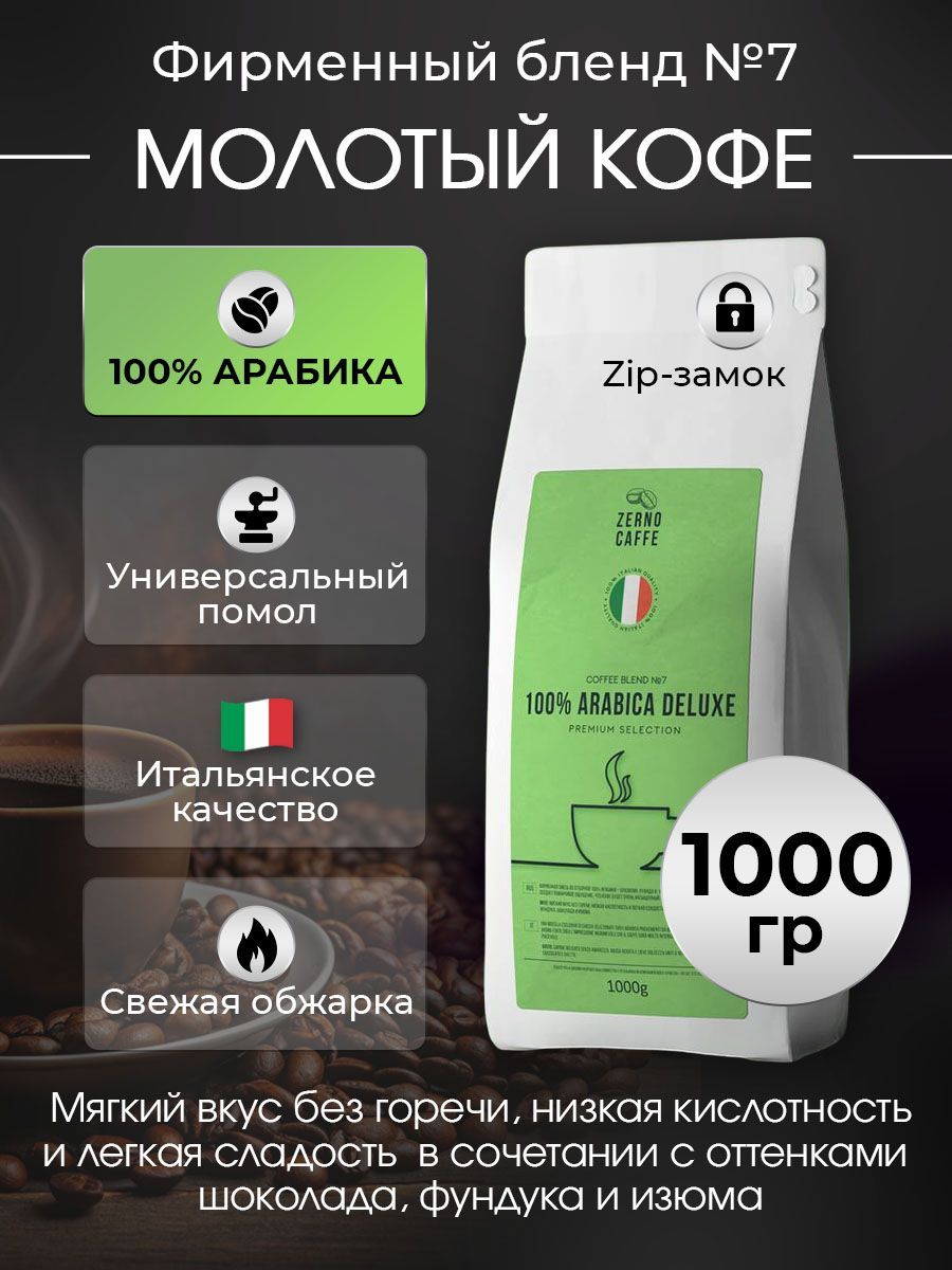 Кофе молотый 100% АРАБИКА БРАЗИЛИЯ Zerno Caffe 1 кг