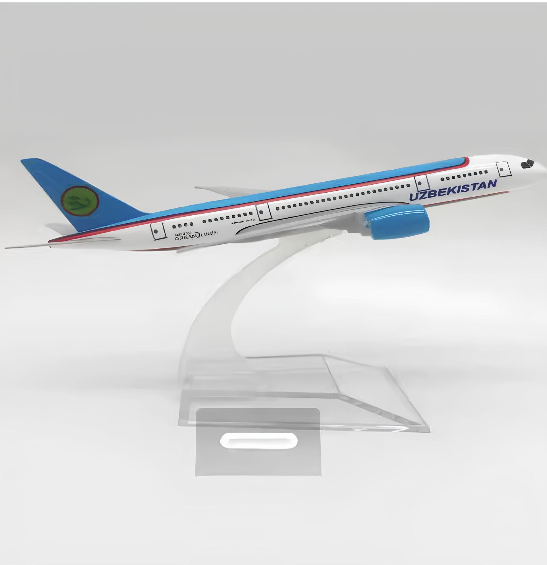 Металлическая модель самолета Boeing 787 Uzbekistan