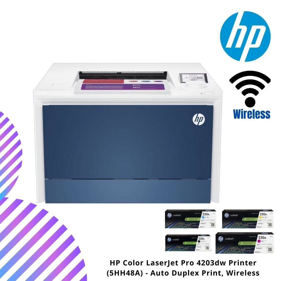 Принтер лазерный цветной с Wi-Fi HP Color LaserJet Pro 4203dw,