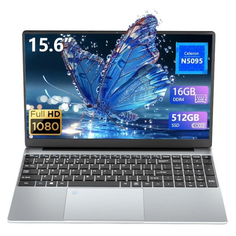 N5095 Ноутбук 15.6", Intel Celeron N5095, RAM 8 ГБ, SSD 256 ГБ, Intel UHD Graphics 750, Windows Pro, светло-серый, Русская раскладка