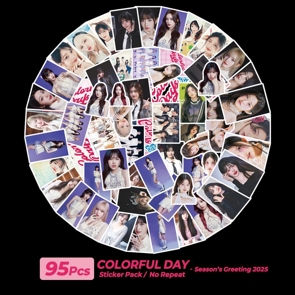 Набор Наклеек IVE 95 шт. K-pop IVE альбома 2025 COLORFUL DAY наклейки на стену для декора