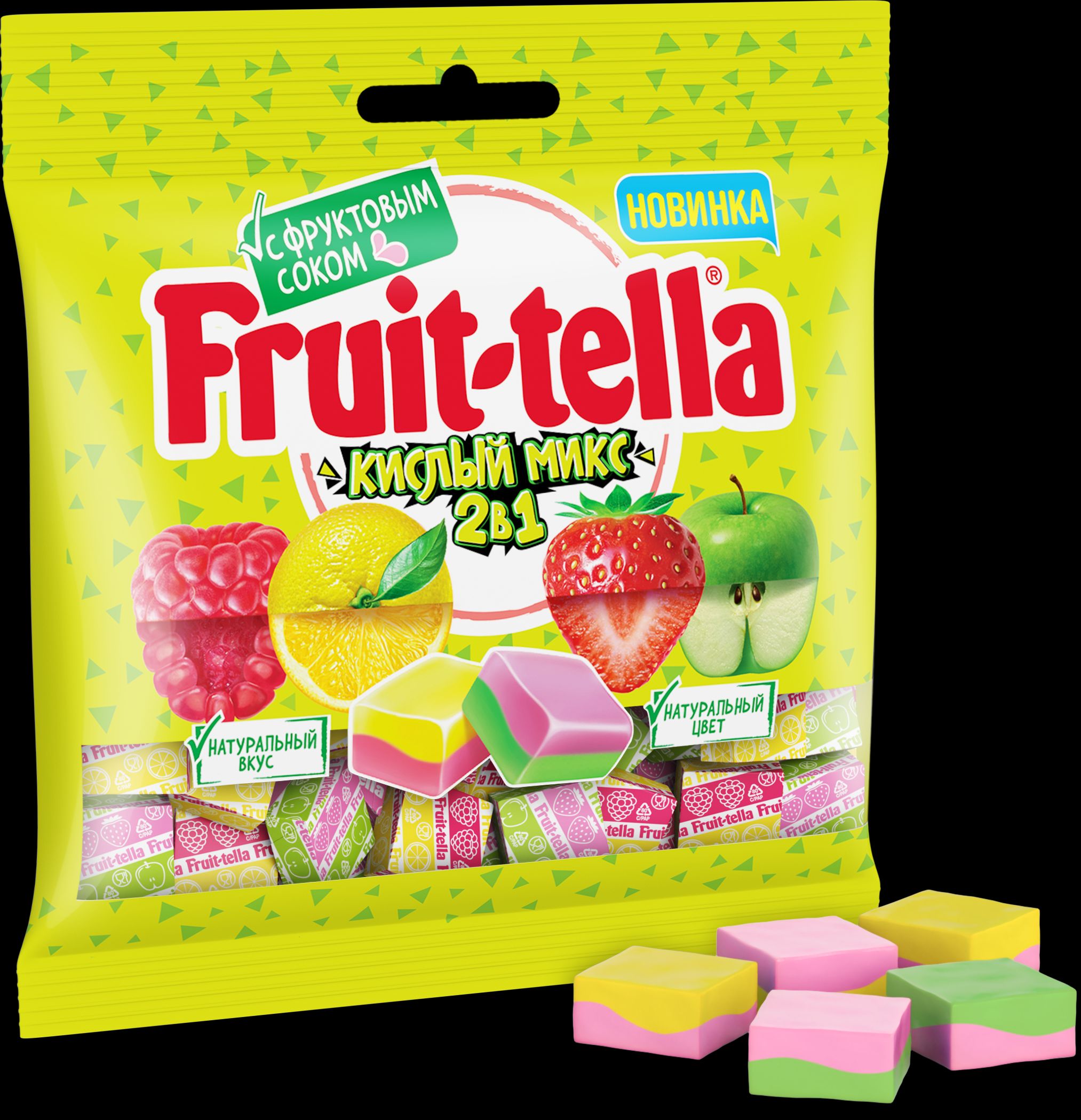 Конфеты Fruittella Кислый Микс, 2в1, 70 г