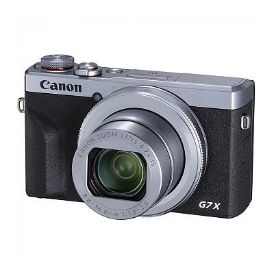 Canon Компактный фотоаппарат PowerShot G7X Mark III, серебристый, светло-серый