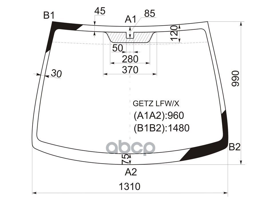 XYG Стекло лобовое Hyundai Getz 02-11 / Click 02-11