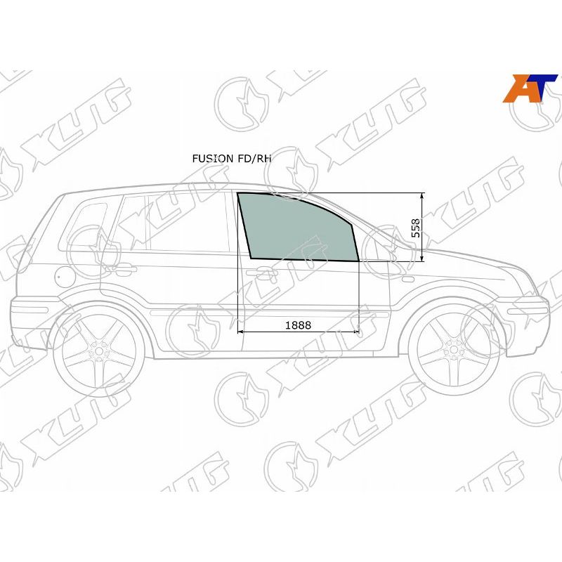 Стекло двери передней правой для Форд Фьюжн 2002-2012, Ford Fusion стекло двери передней правой XYG FUSION FD/RH