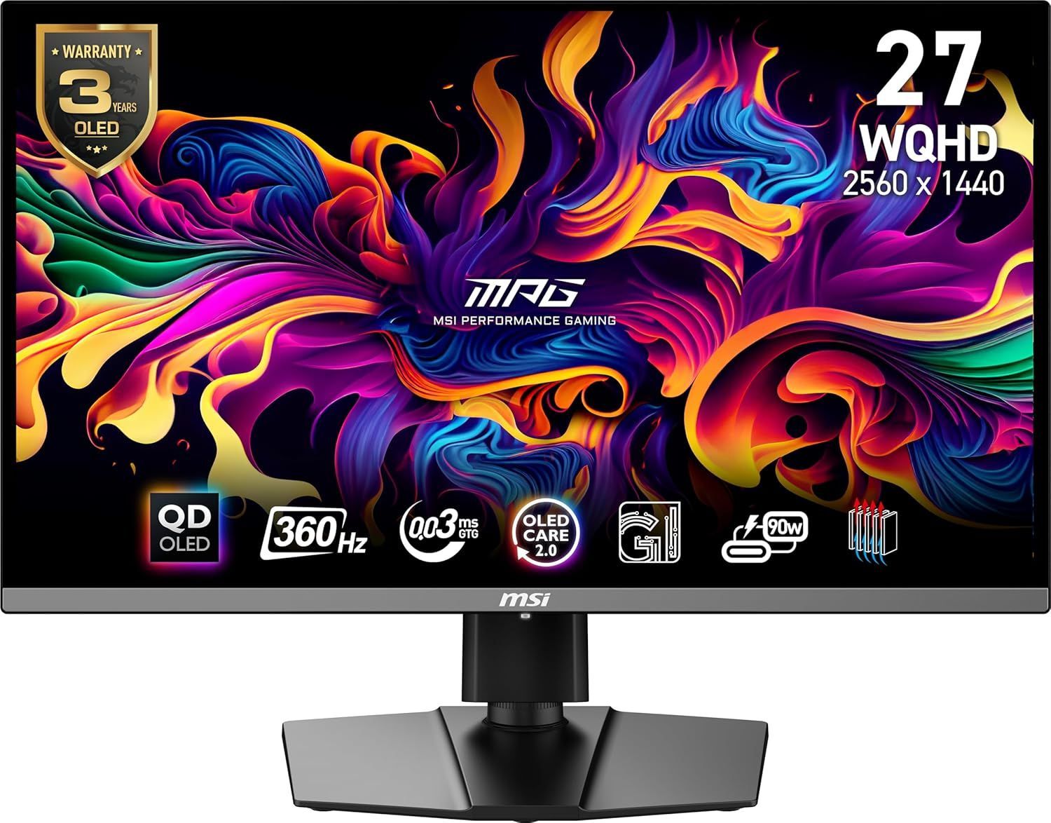 27"МониторMAG271QPXQD-OLED,2K,360HZ,черный,черныйматовый