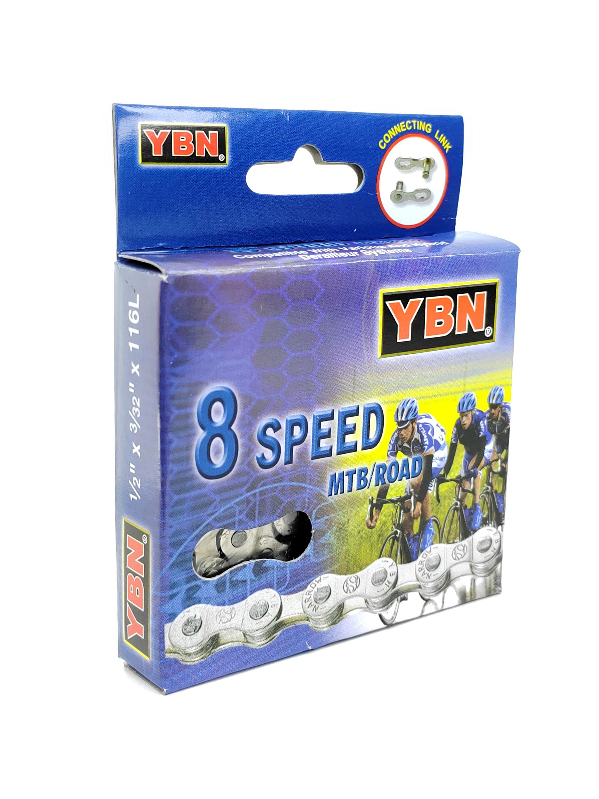 YBN Цепь для велосипеда S88-S2, 1/2"x3/32", 116 звеньев, 8 скоростей, замок цепи — Товары для велоспорта — фото 6