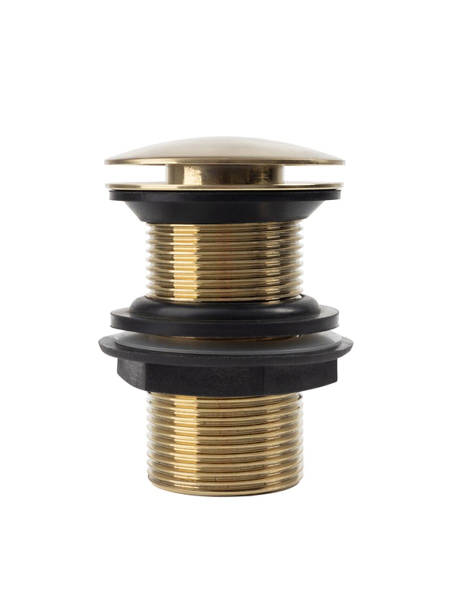 Фото товара на маркетплейсе ozon Донный клапан для раковины без перелива, система клик-клак, матовое золото, IDDIS, Slide, SLIMG10i88