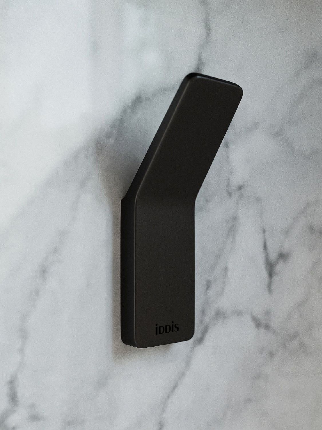 Фото товара на маркетплейсе ozon Крючок для ванной комнаты IDDIS, черный, одинарный, сплав металлов, Slide, SLIBS10i41