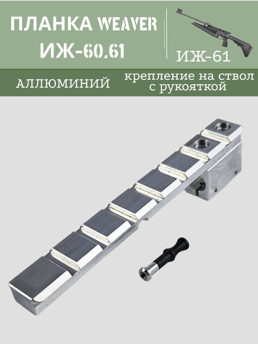 Планка вивера МР 60, 61 (крепление на ствол, с рукояткой, алюминий)