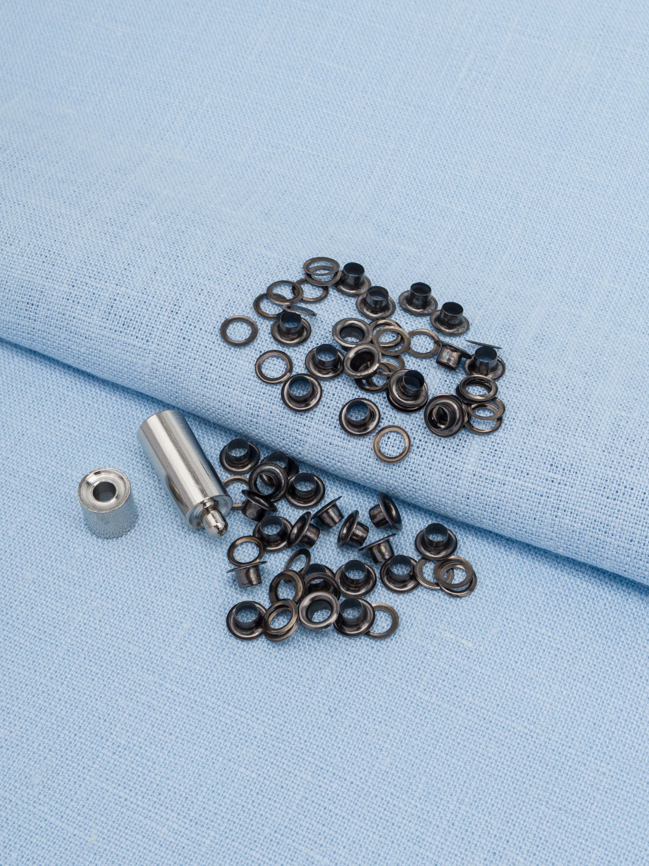 Люверсысинструментомдляустановки,40комплектов,4мм,черные,Hobby&Pro