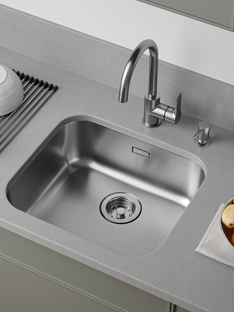 Фото товара на маркетплейсе ozon Мойка для кухни IDDIS, 490*440 мм, универсальный монтаж (врезной или подстольный), нержавеющая сталь, Mate, MAT49S0i77