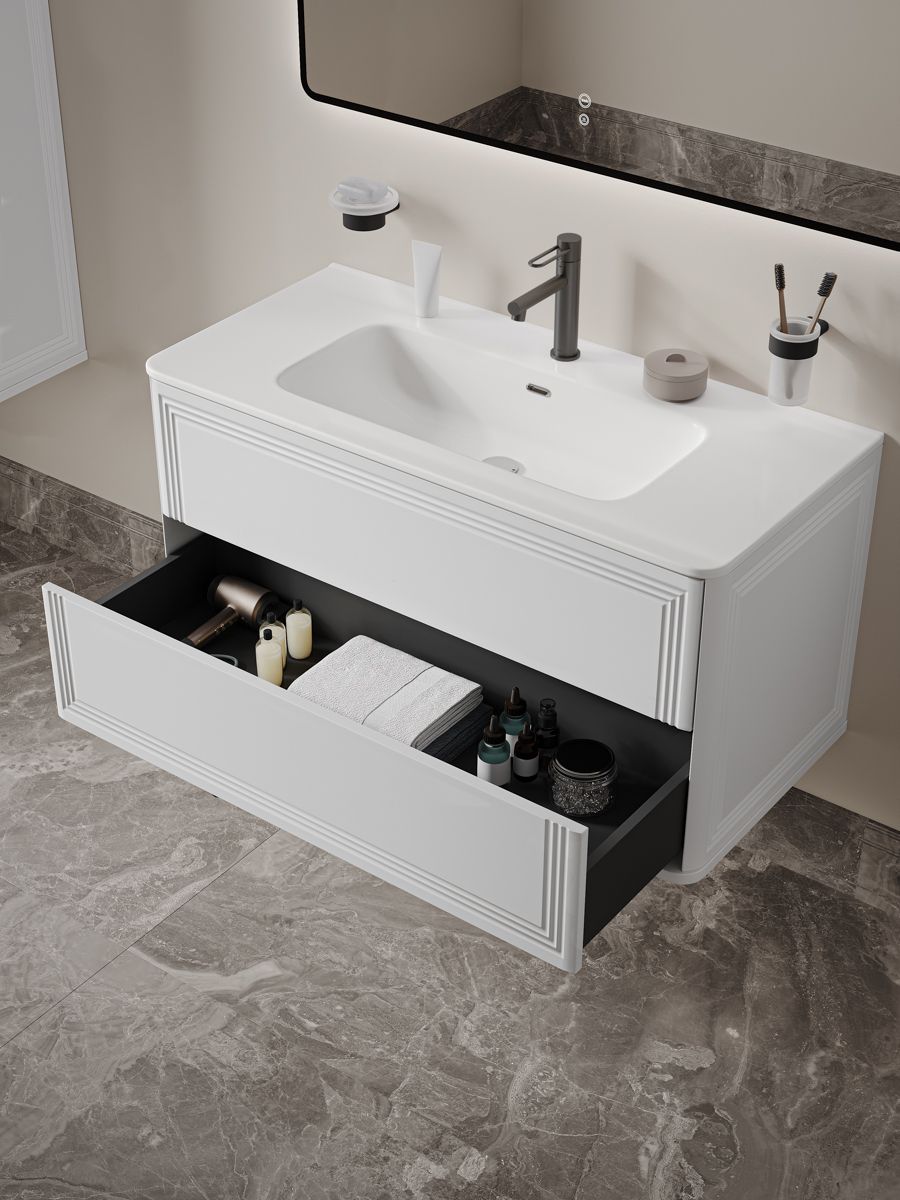 Фото товара на маркетплейсе ozon Тумба для ванной, подвесная, с ящиками, 100 см, белый, IDDIS, Oxford Neo, OXN10W0i95 (подходит раковина 0101000i28)