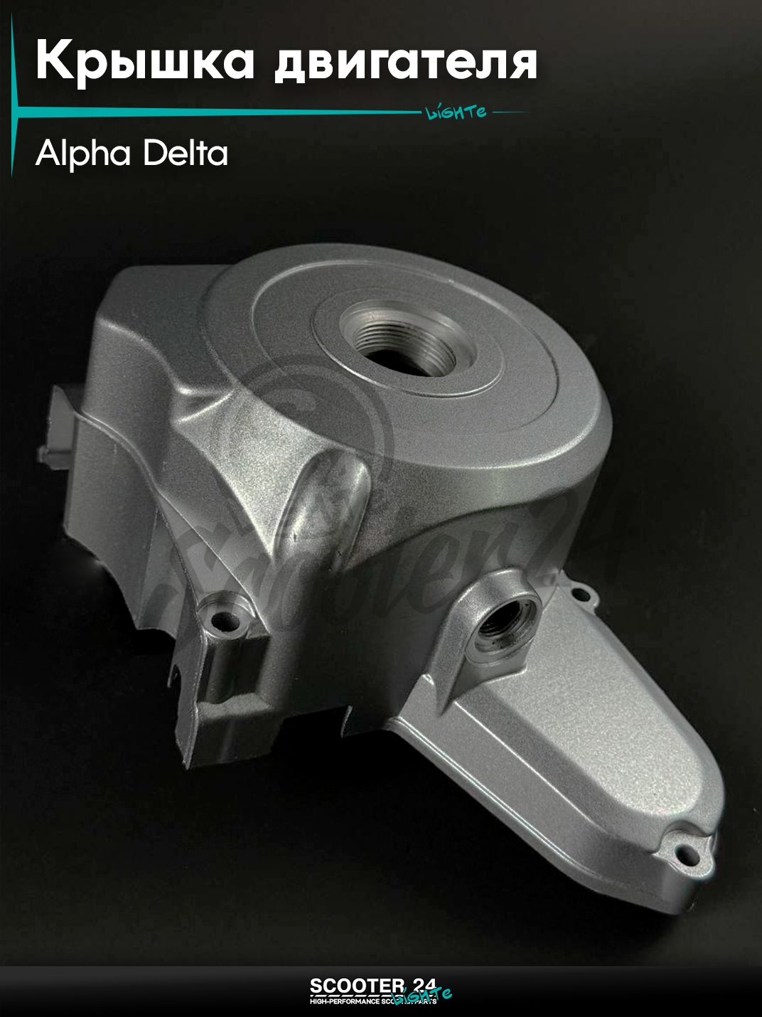 Крышка двигателя левая на мопед и мотоцикл DELTA / Дельта, под 2 катушки