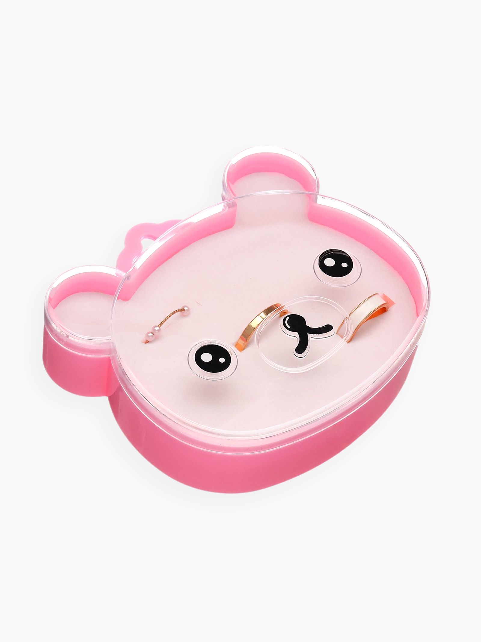 Подставка для украшений и бижутерии с крышкой "Мишка", 8 мест, пластик