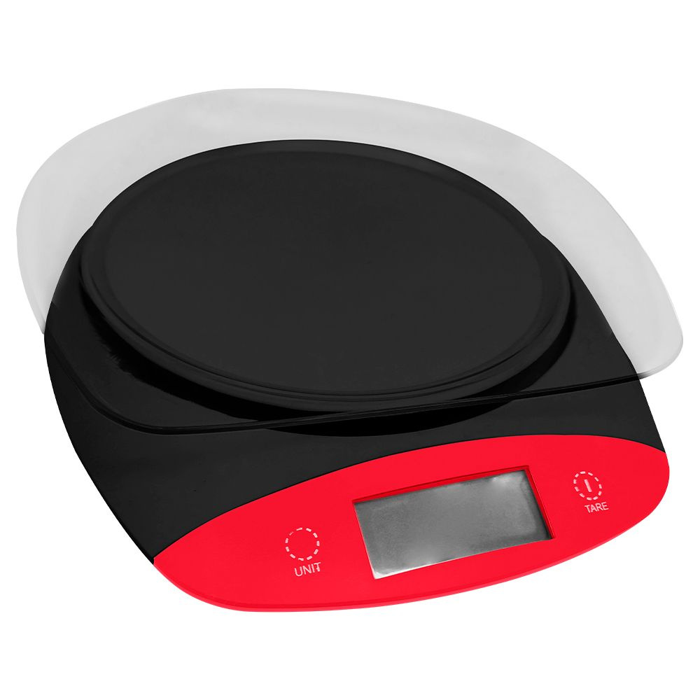 Весы кухонные STINGRAY ST-SC5101A со встроенным термометром max 10 кг, черный/красный  #1