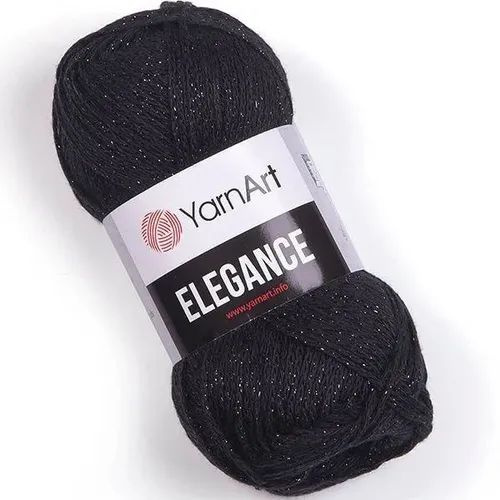 Пряжа YarnArt Elegance ЯрнАрт Элеганс с люрексом, 104 черный, 50 г, 130 м, смесовая, 2 шт  #1