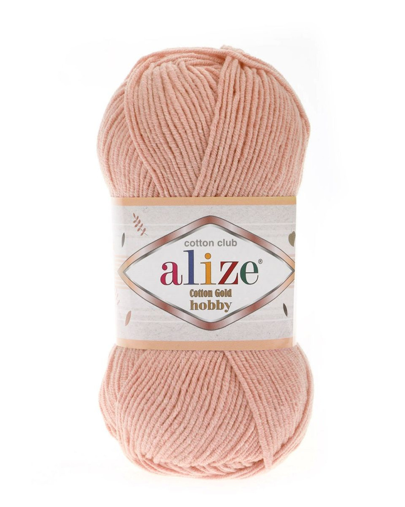 Коттон голд хобби (Cotton gold hobby) пряжа Alize 55%хлопок 45%акрил 50г/165м (393 светло-розовый)  #1