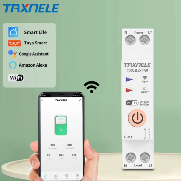 Купить Wi-Fi Умный автомат Taxnele TXCB2-TWM 25A Автоматический ...