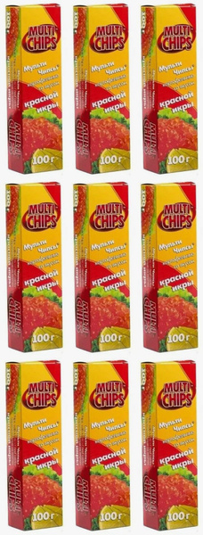 Multichips Чипсы картофельные со вкусом Красной икры, 100 г, 9 шт ...